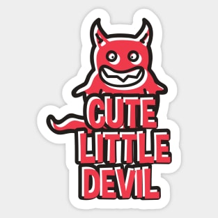 Cute little devil illustration funny gift Sticker